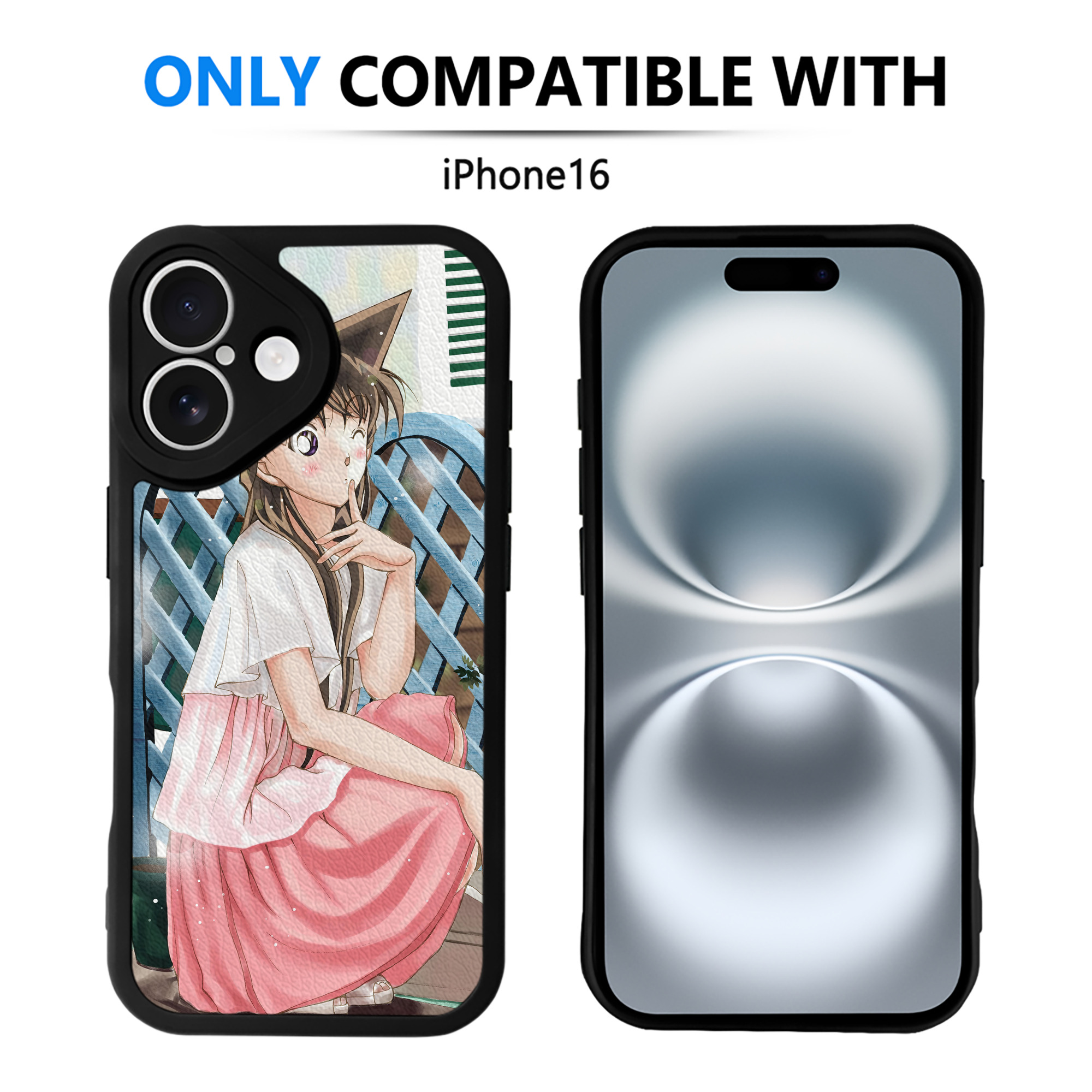 （画像用） 名探偵コナン Detective Conan 【iPhone 16シリーズ対応】シリコンスマホケース（レザー調） 材質：シリコン